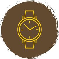 reloj de pulsera línea circulo amarillo icono vector