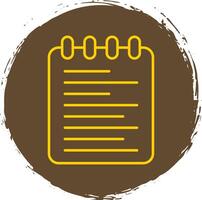 Note Pad Line Circle Yellow Icon vector