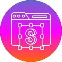 Text editor Line Gradient Circle Icon vector