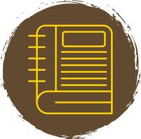 Notebook Line Circle Yellow Icon vector
