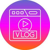 Vlog Line Gradient Circle Icon vector