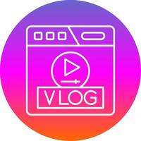 vlog línea degradado circulo icono vector