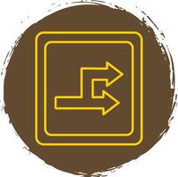 Bidirectional Line Circle Yellow Icon vector