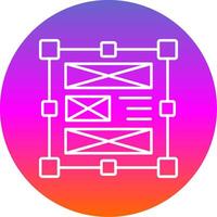 Layout Line Gradient Circle Icon vector