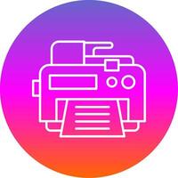 Printer Line Gradient Circle Icon vector