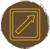 Arrow Upper Right Line Circle Yellow Icon vector