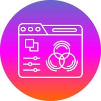 Color adjustment Line Gradient Circle Icon vector
