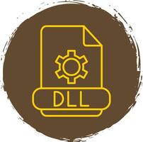 dll línea circulo amarillo icono vector