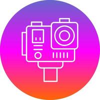 Action camera Line Gradient Circle Icon vector