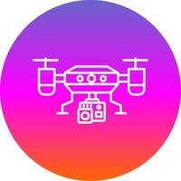 Camera drone Line Gradient Circle Icon vector