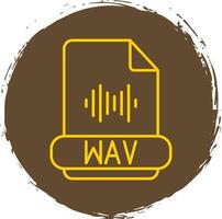 Wav Format Line Circle Yellow Icon vector