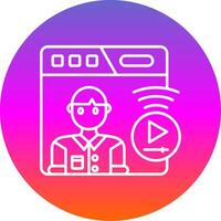 Live streaming Line Gradient Circle Icon vector