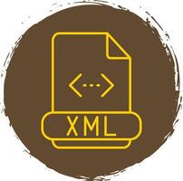 Xml Line Circle Yellow Icon vector