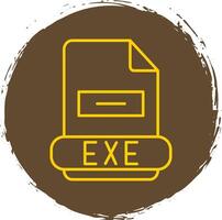 Exe Line Circle Yellow Icon vector