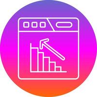 Bar chart Line Gradient Circle Icon vector