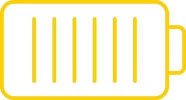 Battery Line Circle Yellow Icon vector