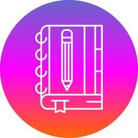 Sketch book Line Gradient Circle Icon vector