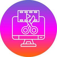 Video editor Line Gradient Circle Icon vector