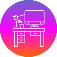 espacio de trabajo línea degradado circulo icono vector