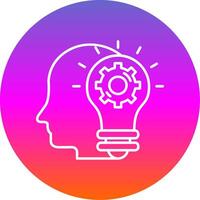 Imagination Line Gradient Circle Icon vector