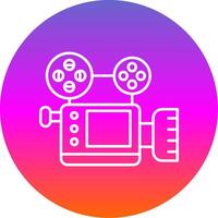 Video camera Line Gradient Circle Icon vector