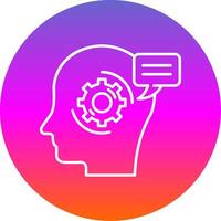 Thinking Line Gradient Circle Icon vector