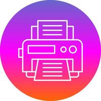 Printer Line Gradient Circle Icon vector