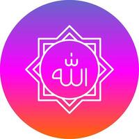 Allah Line Gradient Circle Icon vector