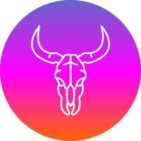 Bull skull Line Gradient Circle Icon vector
