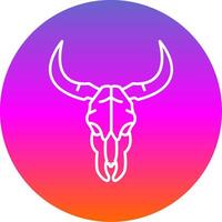 Bull skull Line Gradient Circle Icon vector