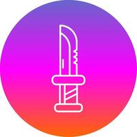 Dagger Line Gradient Circle Icon vector