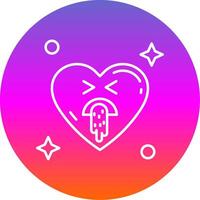 Vomit Line Gradient Circle Icon vector