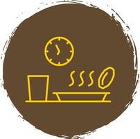 Iftar Line Circle Yellow Icon vector