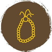 Prayer Beads Line Circle Yellow Icon vector