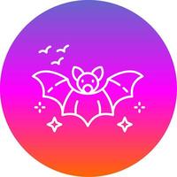 Bat Line Gradient Circle Icon vector