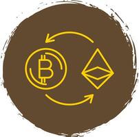 Ethereum Line Circle Yellow Icon vector