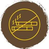 No Smoking Line Circle Yellow Icon vector