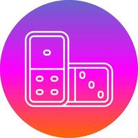 Domino Line Gradient Circle Icon vector