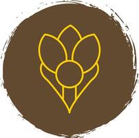 Crocus Line Circle Yellow Icon vector