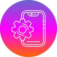 Setting Line Gradient Circle Icon vector
