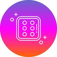 Dice six Line Gradient Circle Icon vector