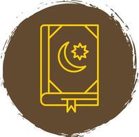 Corán línea circulo amarillo icono vector