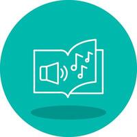 icono de vector de libro de audio