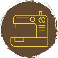 Sewing Machine  Line Circle Yellow Icon vector