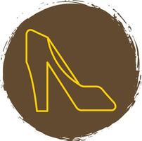 High Heels Line Circle Yellow Icon vector