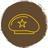 Beret Line Circle Yellow Icon vector