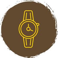 reloj de pulsera línea circulo amarillo icono vector