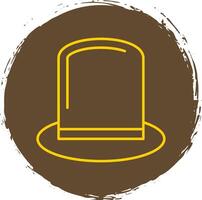 Top Hat Line Circle Yellow Icon vector