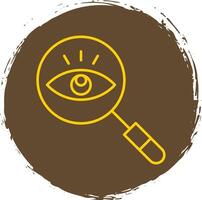Observation Line Circle Yellow Icon vector