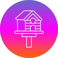 Bird house Line Gradient Circle Icon vector